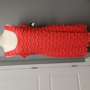 Guess Scalloped Crochet Lace Dress Party Dress Melon color Plus Size 16